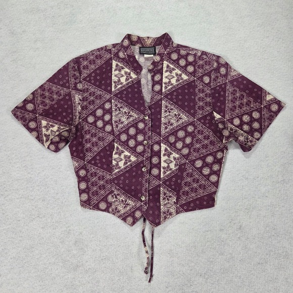 Roughrider Tops - Vintage 90's Roughrider Circle T Womens Corset Tie Back Purple Bandana Sz Large